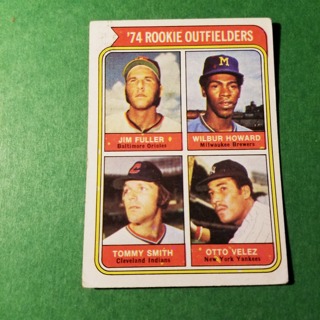 1974 - TOPPS BASEBALL CARD NO. 606 - 1974 ROOKIE OUTFIELDERS - EXMT/NRMT 