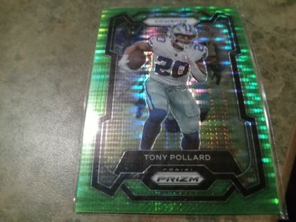 2023 PANINI PRIZM GREEN LASER TONY POLLARD DALLAS COWBOYS FOOTBALL CARD# 81