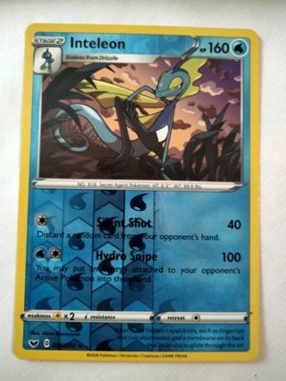 Inteleon 059/202 rare reverse holo nm pokemon