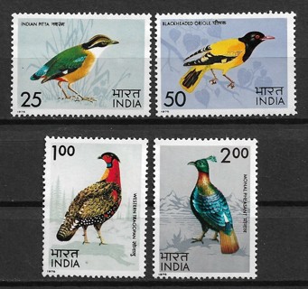 1975 India Sc656-9 complete Birds set of 4 MNH