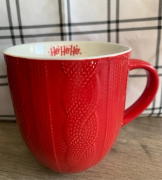 Red Cable Knit Sweater Design Ceramic Christmas Mug - New