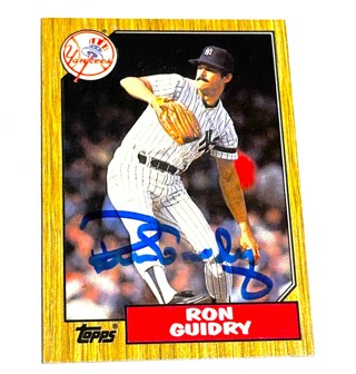 Autographed 1987 Topps #375 Ron Guidry Pitcher New York Yankees