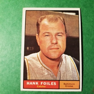 1961 - TOPPS EXMT - NRMT BASEBALL - CARD NO. 277 - HANK FOILES - ORIOLES