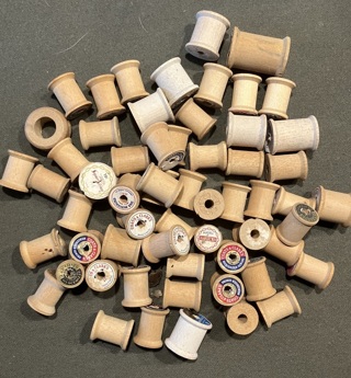 ~ Large Lot of Vintage Wooden Empty Thread Spools ~ Most are Wooden ~ See Photo ~