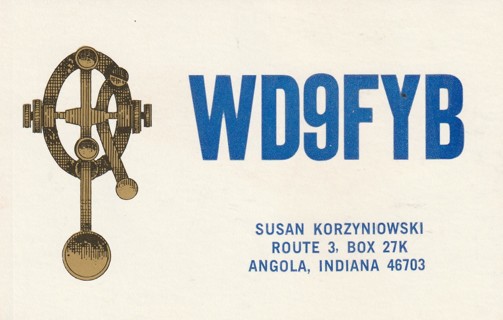 Vintage Used Postcard: J: Amateur Radio Station Card: WD9FYB