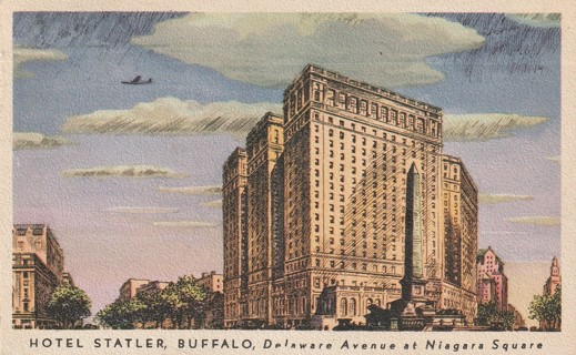 Vintage Used Postcard: b: 1947 Hotel Statler, Buffalo at Niagara Square