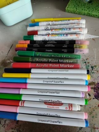 Acrylic paint markers and more