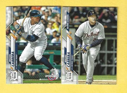 2020 Topps Opening Day Miguel Cabrera plus Update Active Leaders Tigers Baseball Card