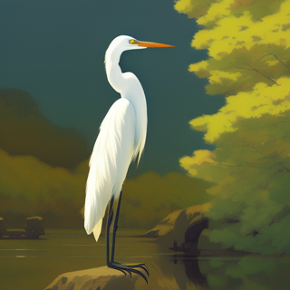 Listia Digital Collectible: Egret on a Rock