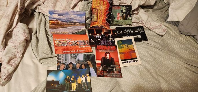 Postcards stickers etc lot music groups 90s 2000s