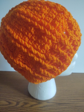 Hand Crocheted Ribbed Hat 