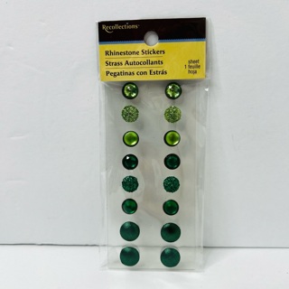 NIP Green Rhinestone Stickers Glittery 