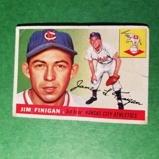 1955 - TOPPS FILLER BASEBALL - CARD NO. 14 - JIM FINIGAN - A'S