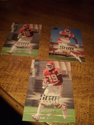 Three Card Lot football Jamaal Charles all rookies Kansas City Chiefs 