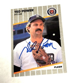 Autographed 1989 Fleer Baseball Card Ted Power Detroit Tigers #142