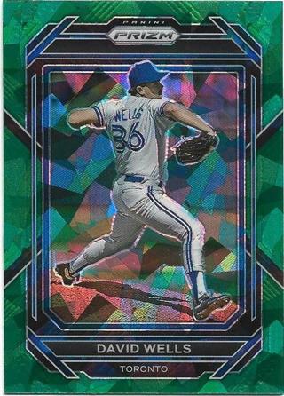 2023 PRIZM DAVID WELLS GREEN CRACKED ICE PRIZM REFRACTOR CARD