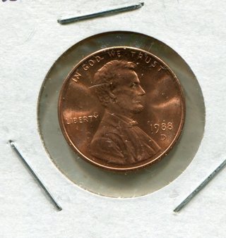 1988 D Lincoln Cent-From Mint Set-B.U.