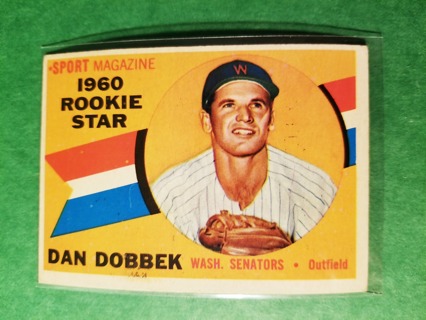 1960 - TOPPS EXMT - NRMT BASEBALL - CARD NO. 123 - DAN DOBBEK ROOKIE - SENATORS