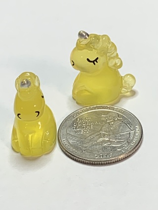 UNICORNS~#2~YELLOW~SET OF 2 UNICORNS~GLOW IN THE DARK~FREE SHIPPING!