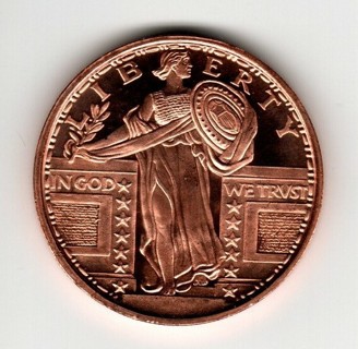 Standing Liberty Copper Round - 1 oz .999 Copper 