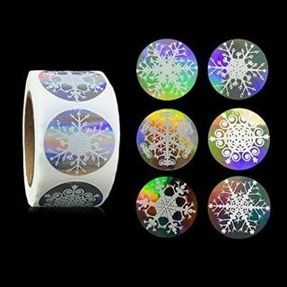 1.5" Holographic snowflake stickers