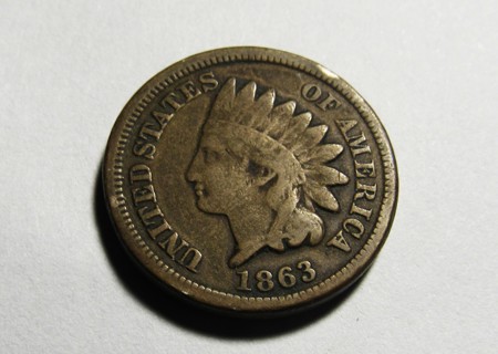 ★★ 1863 INDIAN HEAD CENT VG ★★ **CIVIL WAR ERA COIN**