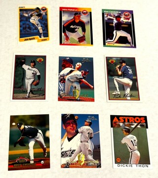 Astros-9 Card Lot-Drabek,Smith,Caminiti,Swindell,Rhoden
