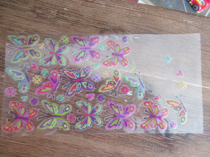 Fun sheet of  GLITTER BUTTERFLIES stickers