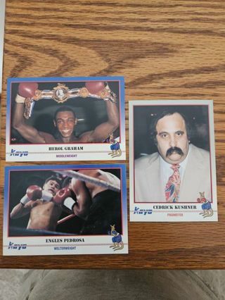 1991 KAYO Boxing trading cards #184,#186,#188