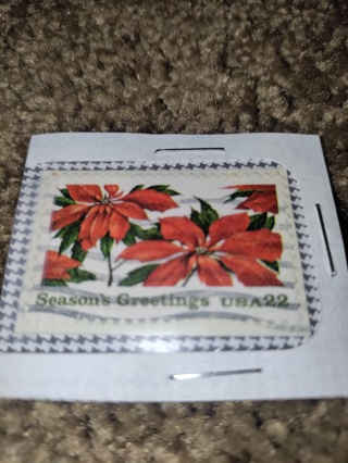 SEASONS GREETINGS USA 22¢ STAMP(used)