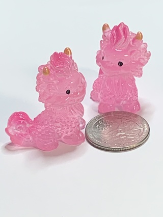 DRAGONS~#1~PINK~SET OF 2 DRAGONS~GLOW IN THE DARK~FREE SHIPPING!