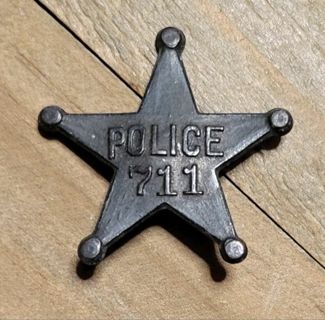 Vintage Police 711 Metal Stud Badge Cracker Jack Premium