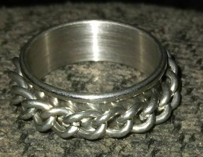 Stainless Steel Spinner Fidget Ring Sz. 6