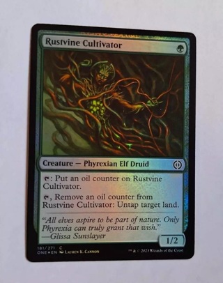 FOIL! Rustvine Cultivator - Phyrexian Elf Druid MTG Card - Magic: The Gathering