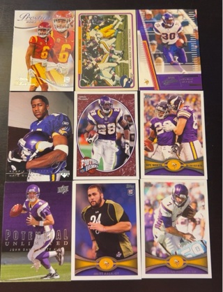 9 Minnesota Vikings football cards 