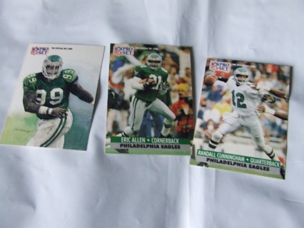 1991 Philadelphia Eagles Team Pro Set Card Lot of 3