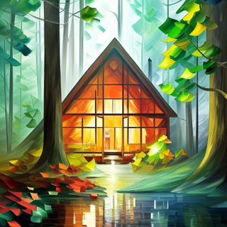 Listia Digital Collectible: A-Frame Cabin in the Woods