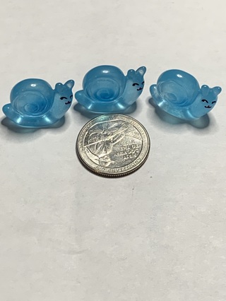 SNAILS~#2~BLUE~SET OF 3~GLOW IN THE DARK~FREE SHIPPING!