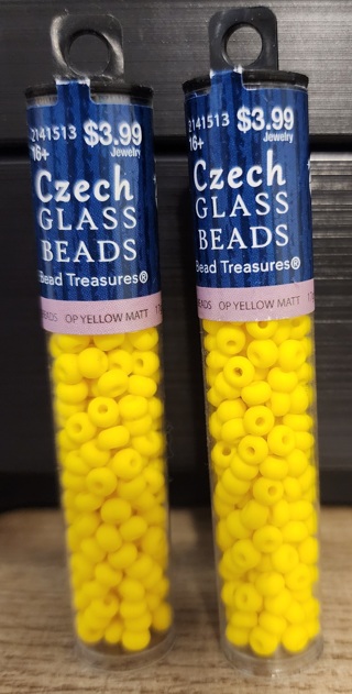 NEW - Czech Yellow Glass Seed Beads - 2 Vials