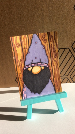 Black Beard Gnome original drawing aceo