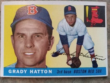 1955 TOPPS GRADY HATTON BOSTON RED SOX BASEBALL CARD# 131. EXCELLENT CONDITION