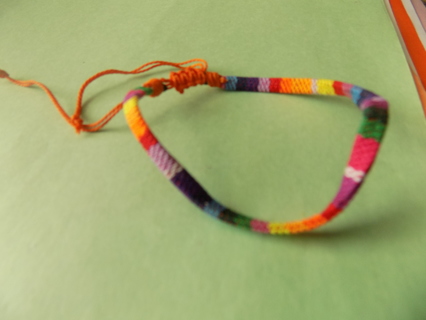 Bracelet multi color woven adjustable