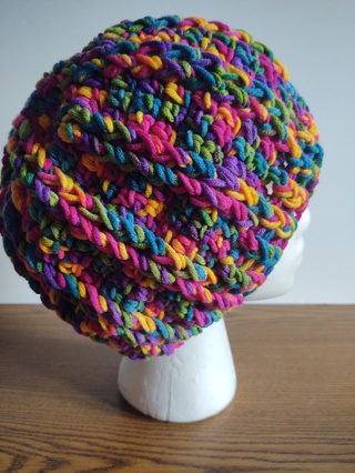 Hand Crocheted Ribbed Hat 