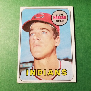 1969 - TOPPS EXMT - NRMT BASEBALL - CARD NO. 348 - STEVE HARGAN - INDIANS