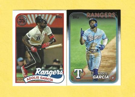 2024 Topps Adolis Garcia 35th Anniversary Insert + base Texas Rangers Baseball Cards