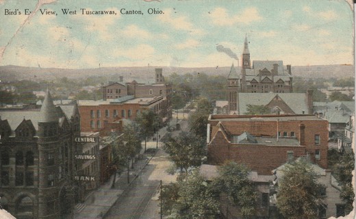 Vintage Used Postcard: GIN: 1910 West Tuscarawas, Canton, OH