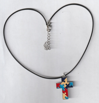 SP ENAMEL AUTISM CROSS NECKLACE (PLEASE READ DESCRIPTION)