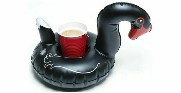 Inflatable Pool Coaster Black Swans 7"