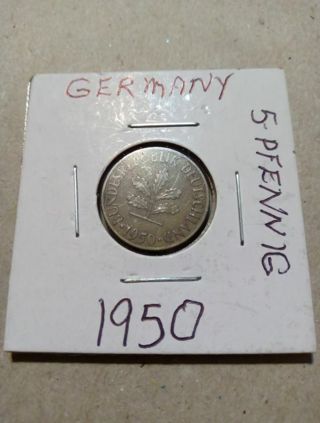 1950- GERMANY 5- PFENNIGS COIN... YEP YOU DECIDE THE PRICE