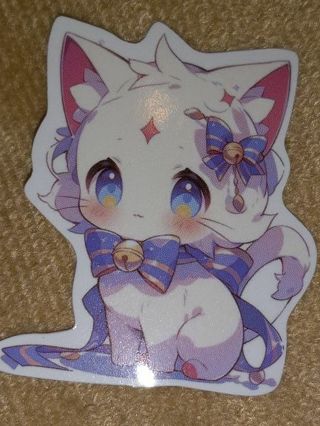 Cat Cute one small vinyl sticker no refunds regular mail Win 2 or more get bonus